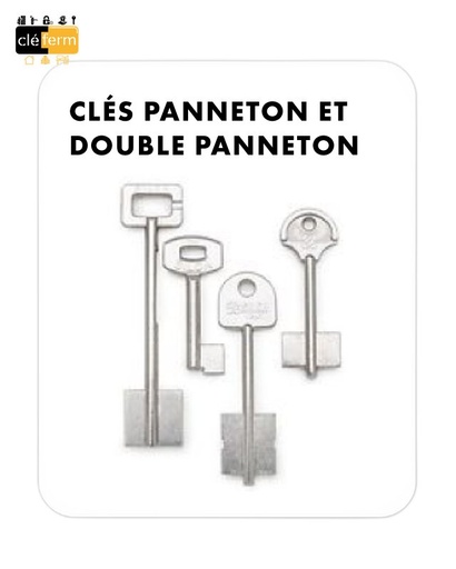 [CL53A] CLE DBLE PANNETON GORGE-CROIX-BRICARD