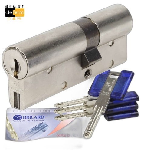 [NCHIFRAL30X65] CYL.EURO. BRICARD CHIFFRAL S 30X65 DE SUR N°- 3 CLES