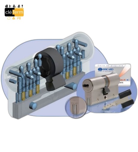 [N815130X30] CYL.EURO. DUAL XP AVEC PROTECT 30X30 DE  - 3 CLES