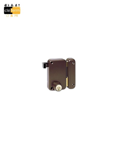[N7215] SERRURE VERTICALE EN APPLIQUE TIRAGE POUR CE - MARRON
