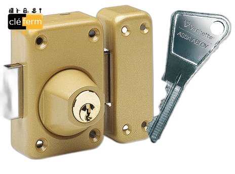 [N7640D23LG30] VERROU V136 BOUTON VERNI  GACHE HUIS. METAL.D23mm/L30mm AU N°