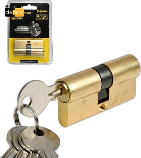 [N3111V530X30N] CYL.EURO. V5 30X30 BOUTON NICK. SUR N°-3 CLES
