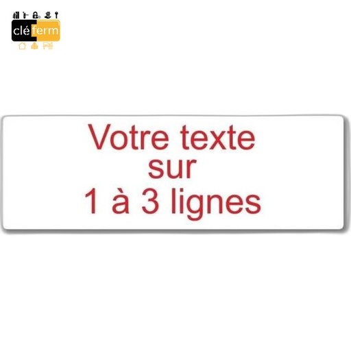 [NPLY81-100CM27L] PLAQUE GRAVEE 7 LIGNES FOND NOIR ECRITURE BLANCHE 100 X 100 MM
