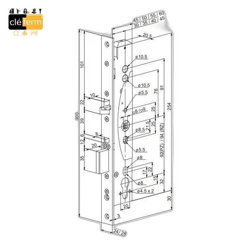 [N08CBCOMPLET] KIT COMPLET 3 PTS ET 1 PT POUR BERLINGO AVEC GACHE HAUTE