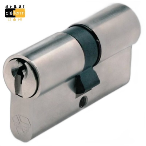 [N7101V540X40MV] CYLINDRE V5 40X40 DOUBLE ENTREE NICKELE S'ENTROUVRANT - 3 CLES