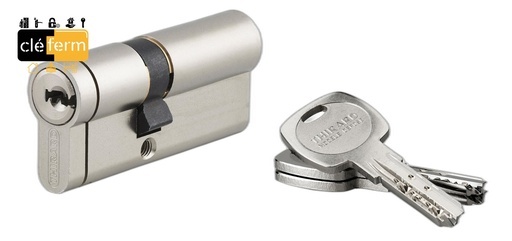 [S37DETECT3MK4070B] CYLINDRE DETECT 3 MK 40 X 70 BOUTON PG/PP - 3 CLES