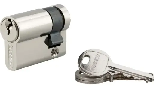 [N7100] 1/2 CYLINDRE 10X30 NICKELE AU N° - 3 CLES