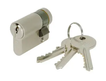 [N1906] 1/2 CYLINDRE FS5 10 X 30 NICKELE 3 CLES