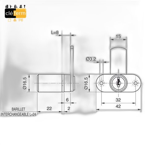 [N4611018000036] SERRURE TIROIRS OJMAR SANS BARILLET