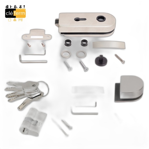 [NGLANA] SERRURE GLANA POUR PORTE VITREE AVEC GACHE P875