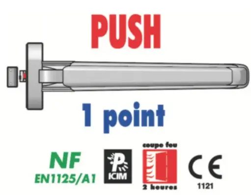 [NRAL9006] ANTI-PANIQUE PUSH 1 POINT RAL 9006