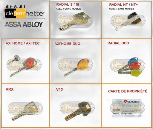 [AAA1] Clé serrurerie compatible Vachette (réf AAA1)