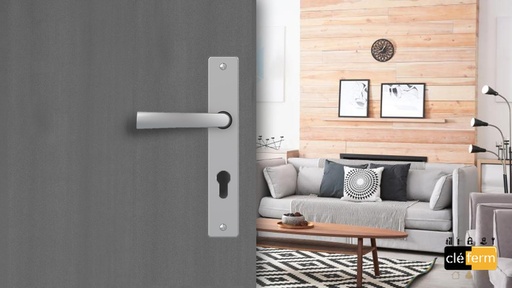 [ASSA100227] Ensemble FLEX sur rosace clé L chrome satin