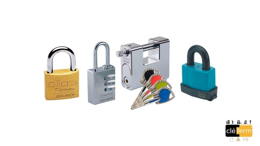 [ASSA6486] CADENAS BLINDE ARES RECTANGULAIRE ACIER CHROME 3 CLES