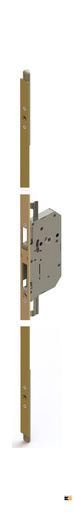 [ASSA107180] ALTER LEVIER SERRURE A ENCASTRER POUR SEMI-FIXE 2 POINTS HAUT ET BAS TETIERE PLATE 2250 X 20 MM A BOUTS CARRES BRONZE 39 POUR SERRURE 3 POINTS PAR 9